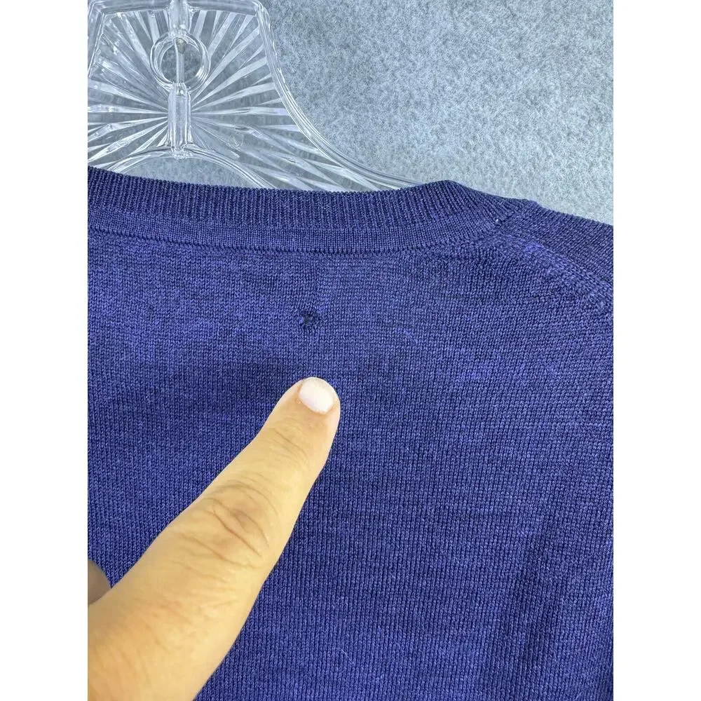 Banana Republic‎ Pullover Sweater Size S Blue V Neck Long Sleeve Casual DEFECT